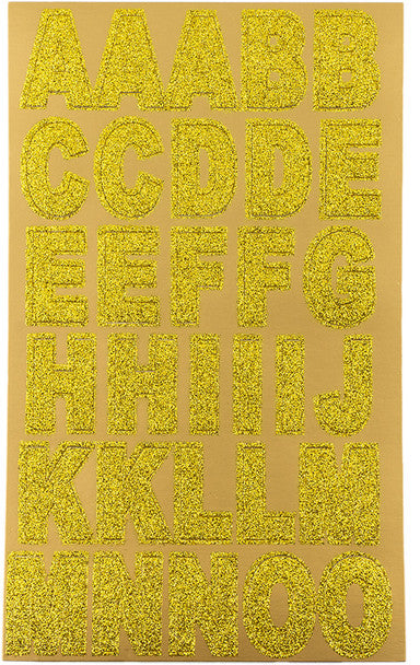 STICKER DE LETRAS CON BRILLO COLOR ORO PK-64