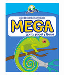 LIBRO DE COLOREAR Y ACTIVIDADES MEGA - GOMA, PAPEL Y TIJERAS MIS PASITOS