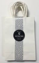 BOLSA DE PAPEL CON MANGOS DE  6" X 8.5" X 3" COLOR BLANCO PQ-12