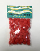 POMPONES COLOR ROJO 10mm PQ-100
