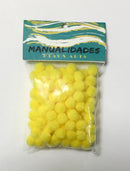POMPONES COLOR AMARILLO 10mm PQ-100