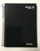 LIBRETA ARGOLLADA 5 DIVISIONES GRANDE CARPETA DURA 180 HOJAS BASIC U NEGRA