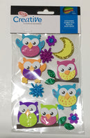 STICKER FOAMY BUHOS CON FLORES