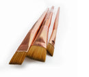 PINCELES PLANOS ROSE GOLD SET DE 3 ROYAL BRUSH