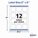LABEL 2" GLOSSY WHITE CUADRADO PQ-120 AVERY