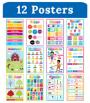 DECORACION SPANISH EARLY LEARNING POSTERS PQ-12 CARSON DELLOSA