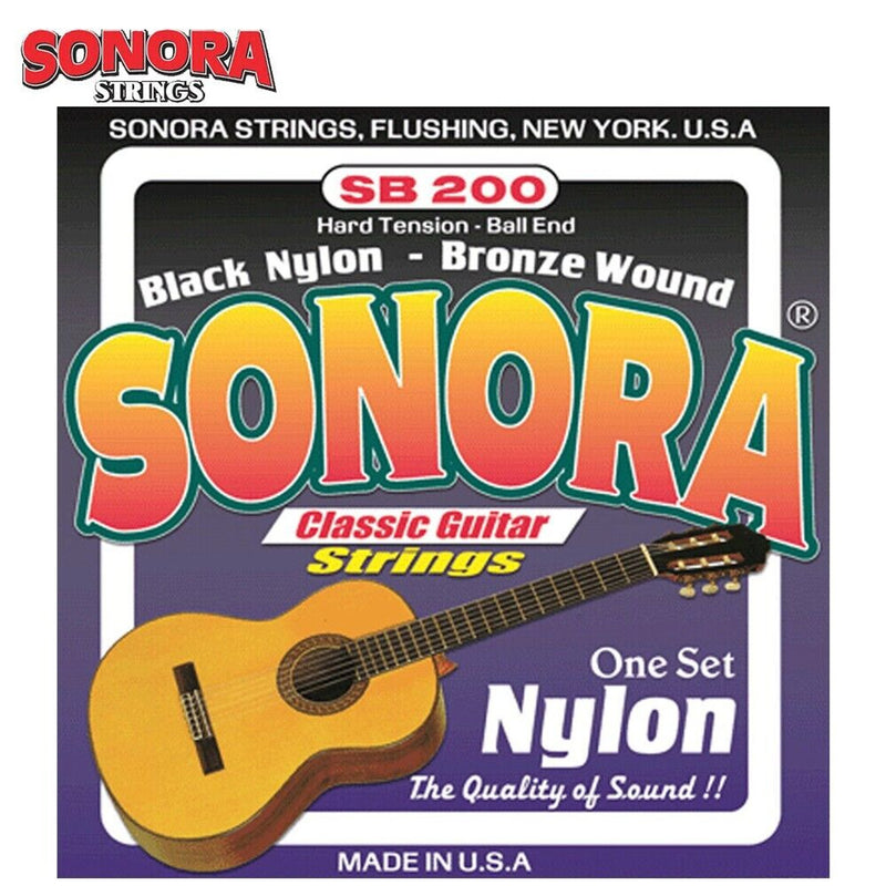 CUERDAS DE GUITARRA CLASICA SET BLACK NYLON SONORA SB200