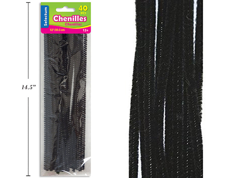 CHENILLES 12" NEGRO PQ-40