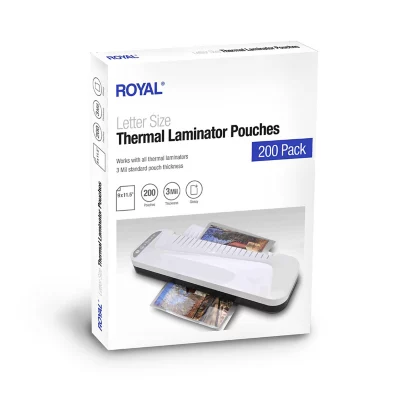 HOJAS PARA LAMINADO EN CALOR TAMAÑO CARTA 3 MIL PQ-200 ROYAL