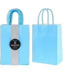 BOLSA DE PAPEL CON MANGOS DE  6" X 8.5" X 3" COLOR AZUL PQ-12