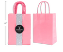 BOLSA DE PAPEL CON MANGOS DE  6" X 8.5" X 8.5" COLOR ROSA PQ-12