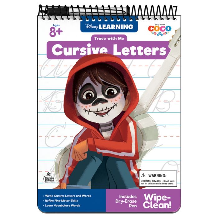 CUADERNO DRY-ERASE DE ESCRITURA CURSIVA EDADES 8+ SEGUN ILUSTRADO