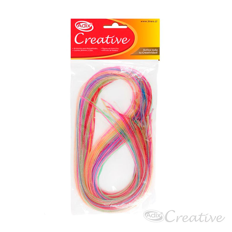 CORDON PLASTICO SPAGHETTI EN COLORES CON BRILLO PARA PULSERAS PQ-30 AD ...