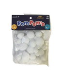 POMPONES COLOR BLANCO TAMAÑOS VARIADOS PQ-50