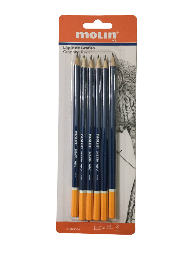 LAPIZ DE GRAFITO HB-2 MOLIN