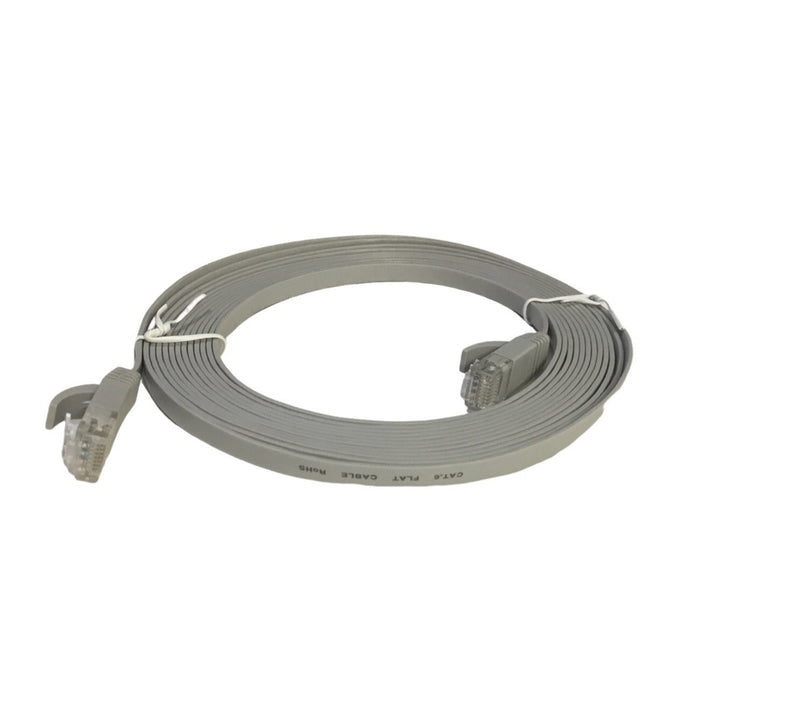 CABLE DE LAN PLANO CAT 6 RJ-45 15' GRIS