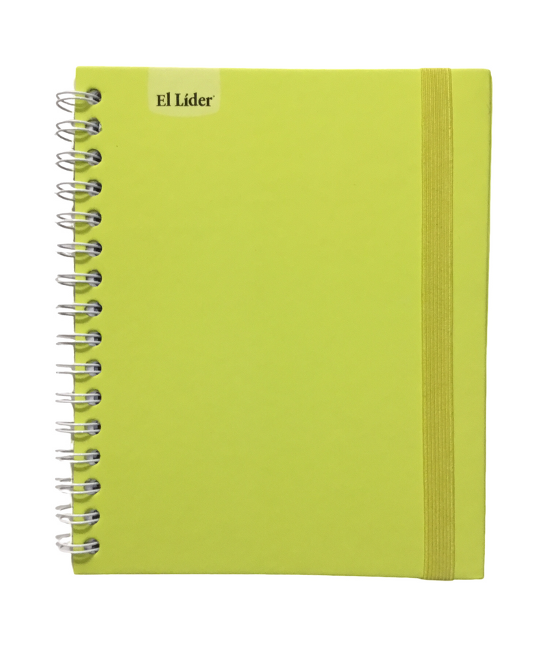 LIBRETA DE RECORD GRANDE EN ESPIRAL CARPETA DURA 7" X 8 1/2" CITRIC DE 200 PAGINAS EL LIDER