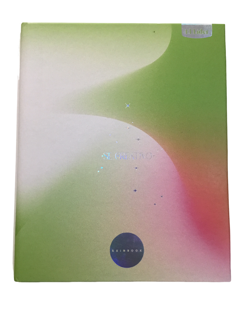 LIBRETA DE RECORD GRANDE CARPETA DURA 7" X 8 1/2" RAINBOOK DE 400 PAGINAS EL LIDER