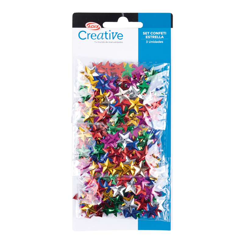 CONFETTI ESTRELLAS DE COLORES METALICOS 21g ADIX CREATIVE