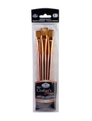 PINCELES PLANOS ROSE GOLD SET DE 3 ROYAL BRUSH