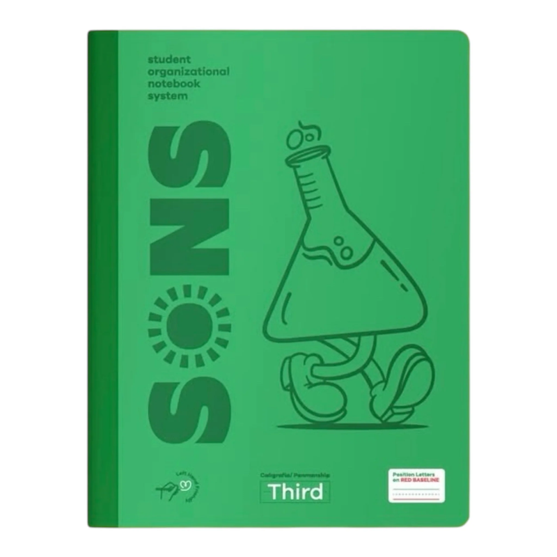 LIBRETA DE COMPOSICION PRIMARIA THIRD GRANDE DE CARPETA BLANDA "SONS" DE 200 PAGINAS