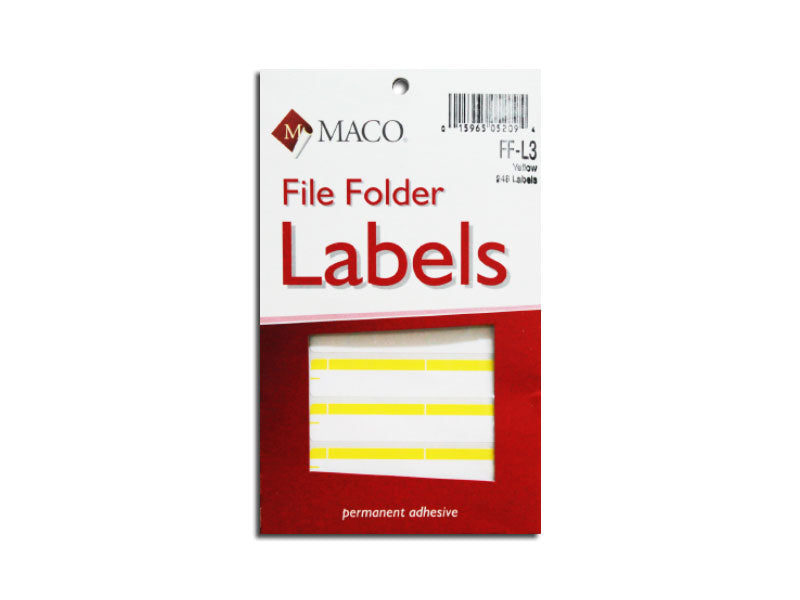 LABEL FILE FOLDER 9/16" X 3 7/16" AMARILLO PQ-248 MACO