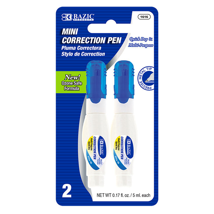 CORRECTOR LIQUIDO EN MINI PLUMA PQ-2 DE .17 OZ BAZIC