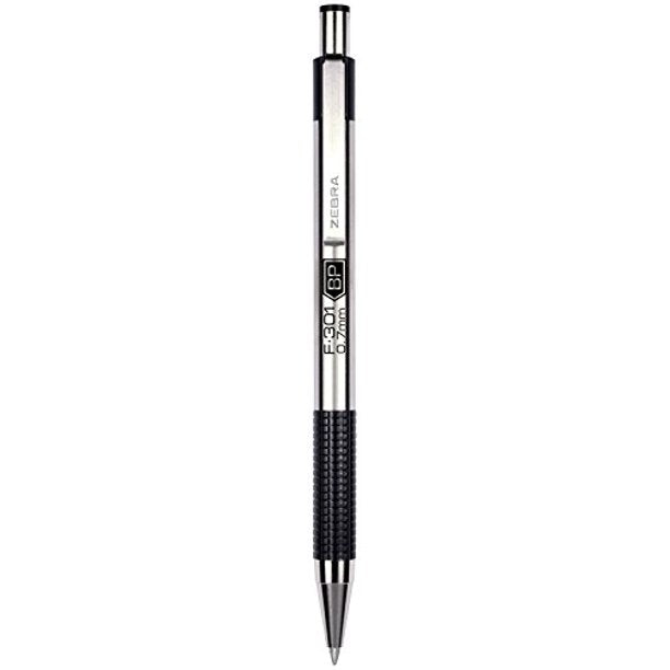 BOLIGRAFO ZEBRA F-301 0.7mm PUNTA FINA RETRACTABLE NEGRO