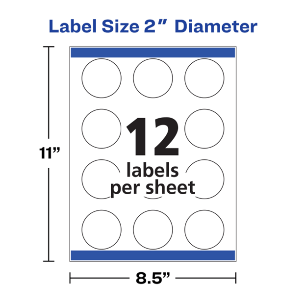 LABEL 2" GLOSSY WHITE REDONDO PQ-120 AVERY