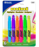 HIGHLIGHTER MINI COLORES SURTIDOS PQ-6  BAZIC