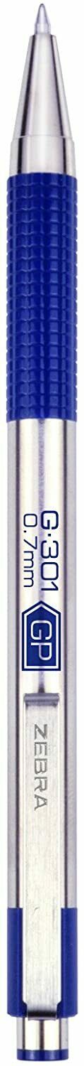 BOLIGRAFO ZEBRA G-301 GEL 0.7mm PUNTA FINA RETRACTABLE AZUL