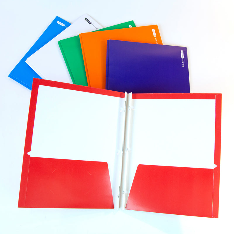 TWIN-POCKET FOLDER TAMAÑO CARTA VARIOS COLORES A ESCOGER BAZIC