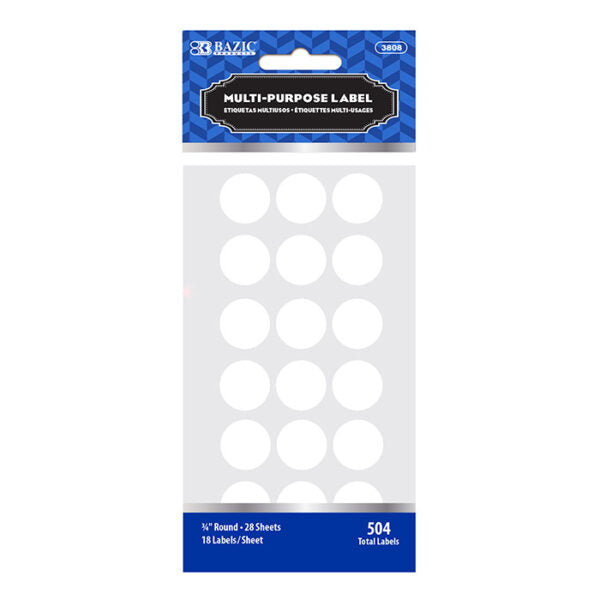LABEL 3/4" REDONDO BLANCO PQ-504 BAZIC