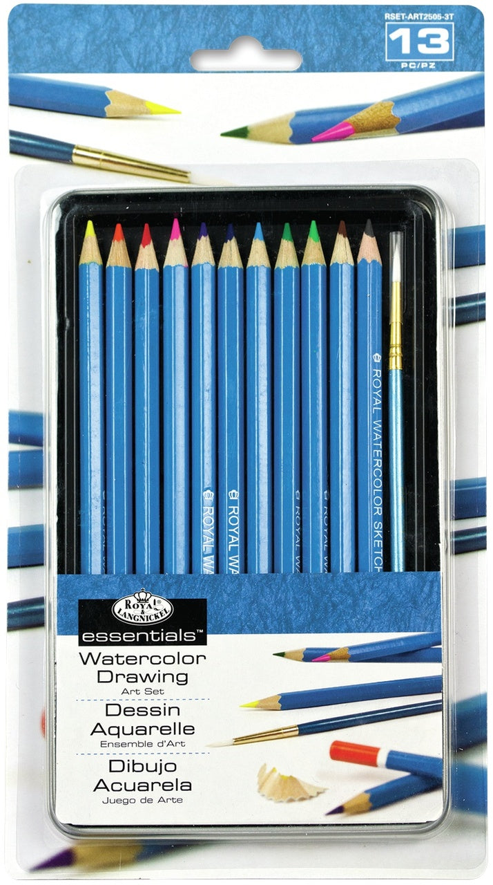 LAPIZ DE DIBUJO Y DISEÑO DE ACUARELA SET DE ARTE DE 13 PIEZAS ROYAL BRUSH