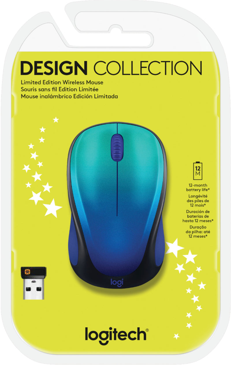 MOUSE OPTICO INHALAMBRICO DISEÑO AURORA AZUL LOGITECH M317C