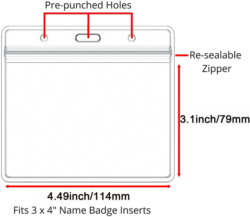 NAME BADGE HOLDER HORIZONTAL 3" X 4½"  EA