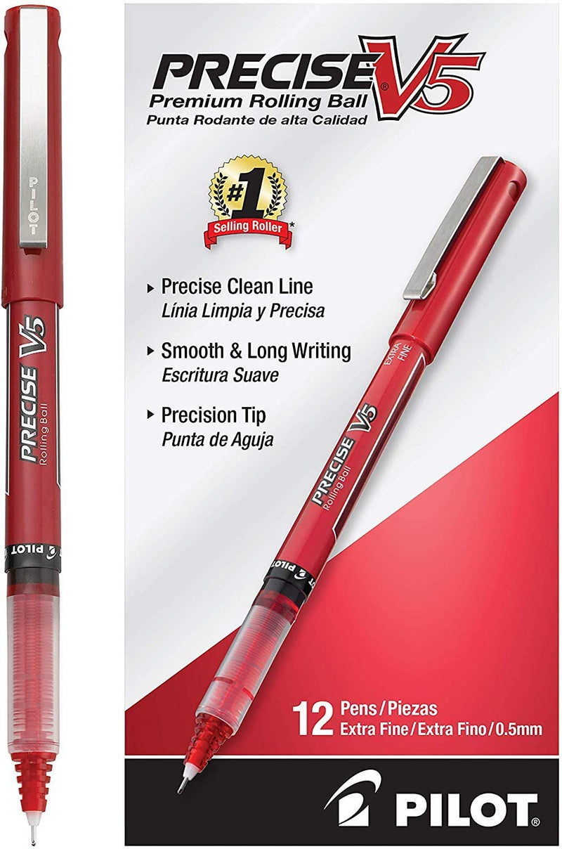 BOLIGRAFO PILOT V5 0.5mm PUNTA EXTRA FINA ROJO DOCENA