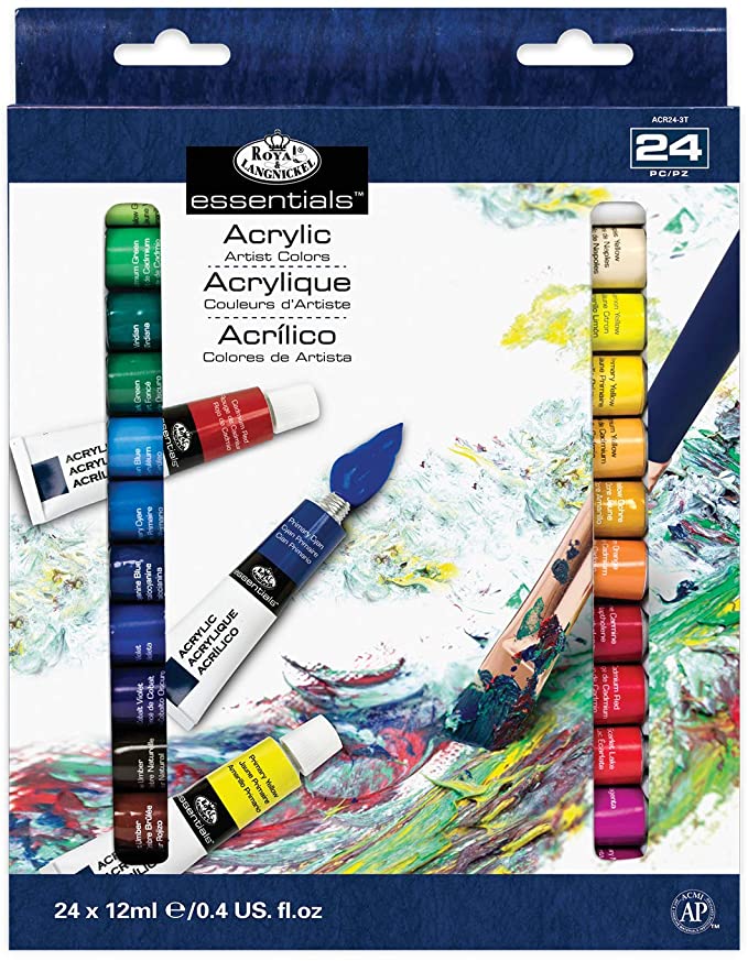 PINTURA ACRILICA SET 24 COLORES EN TUBO 21ml/ea (0.71 OZ) ROYAL BRUSH