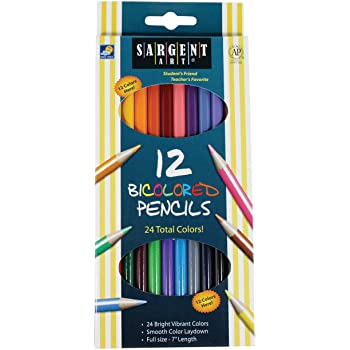 LAPICES DE COLOREAR BICOLOR DE 12 LAPICES, 24 COLORES SARGENT ART