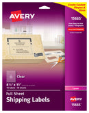 LABEL 8 ½" X 11" CLEAR PARA IMPRESORAS LASER PQ-10 AVERY