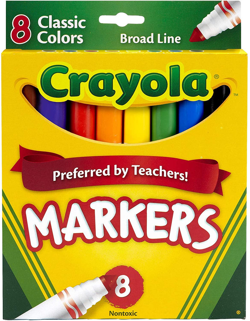 MARCADORES GRUESOS PQ-8 COLORES CLÁSICOS CRAYOLA