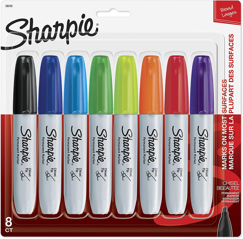 MARCADOR PERMANENTE SHARPIE FLAT SET-8 COLORES