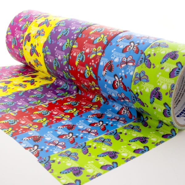 DUCT TAPE 2" DISEÑO MARIPOSAS VARIOS COLORES BAZIC