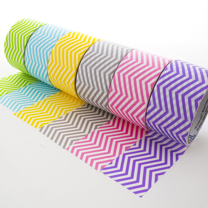 DUCT TAPE 2" DISEÑO CHEVRON VARIOS COLORES BAZIC