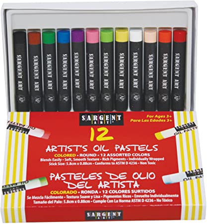 TIZA OIL PASTELS DE 12 COLORES SARGENT ART