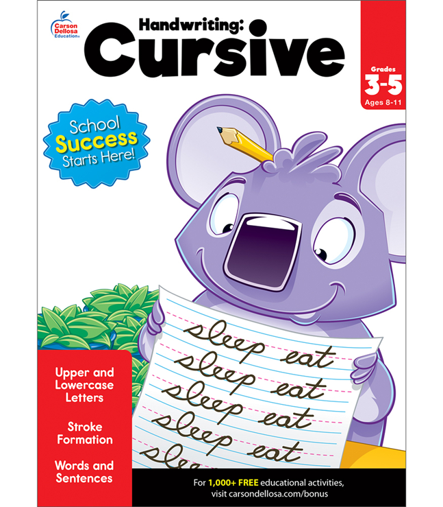 CUADERNO DE ESCRITURA CURSIVA HANDWRITING: CURSIVE CARSON DELLOSA