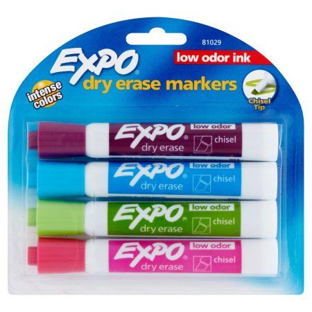 MARCADOR DE PIZARRA EXPO DRY ERASE COLORES VIBRANTES SET 4