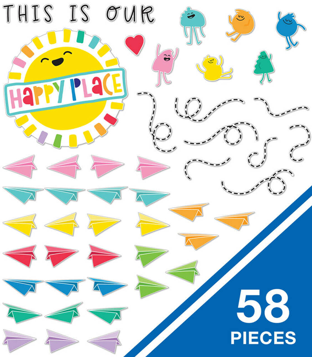 DECORACION HAPPY PLACE BULLETIN BOARD SET PQ-58 CARSON DELLOSA