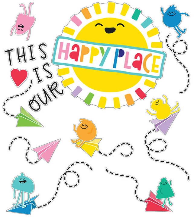 DECORACION HAPPY PLACE BULLETIN BOARD SET PQ-58 CARSON DELLOSA