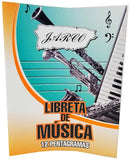 LIBRETA DE MUSICA DE 12 PENTAGRAMAS JARCO